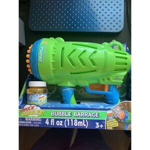 Maxx Bubbles Bubble Barrage Toy Blaster For Kids 3+ W/ 4 Oz Bubble Solution